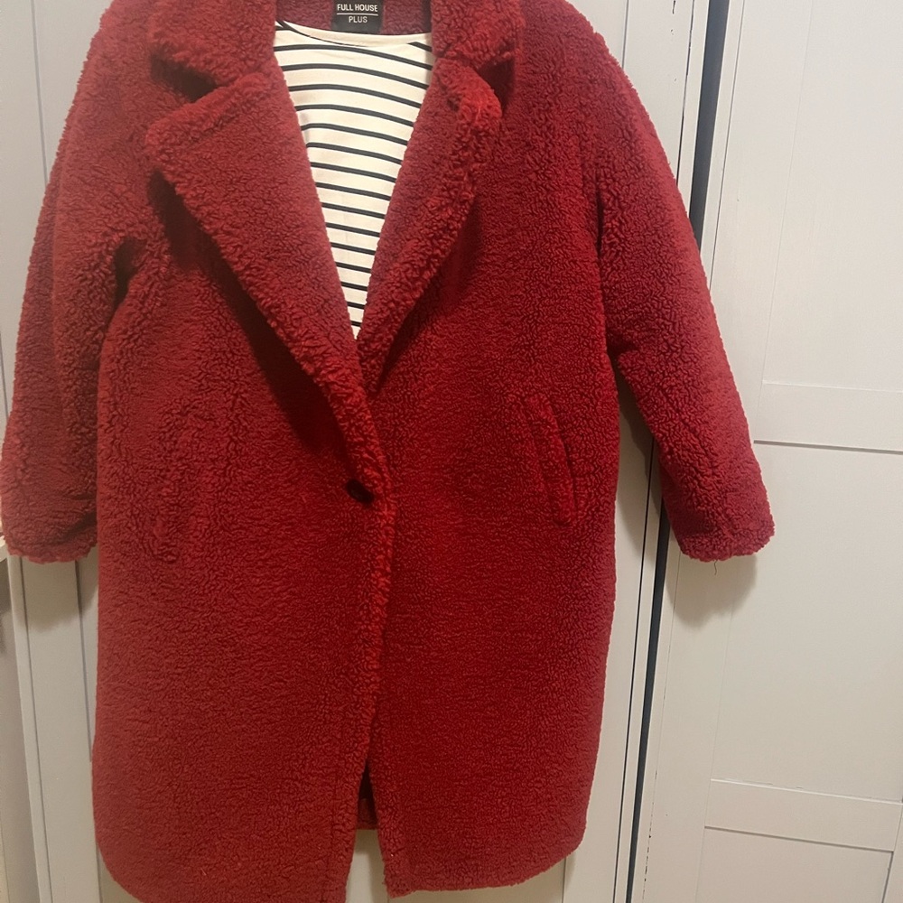 Bold Red Teddy Jacket